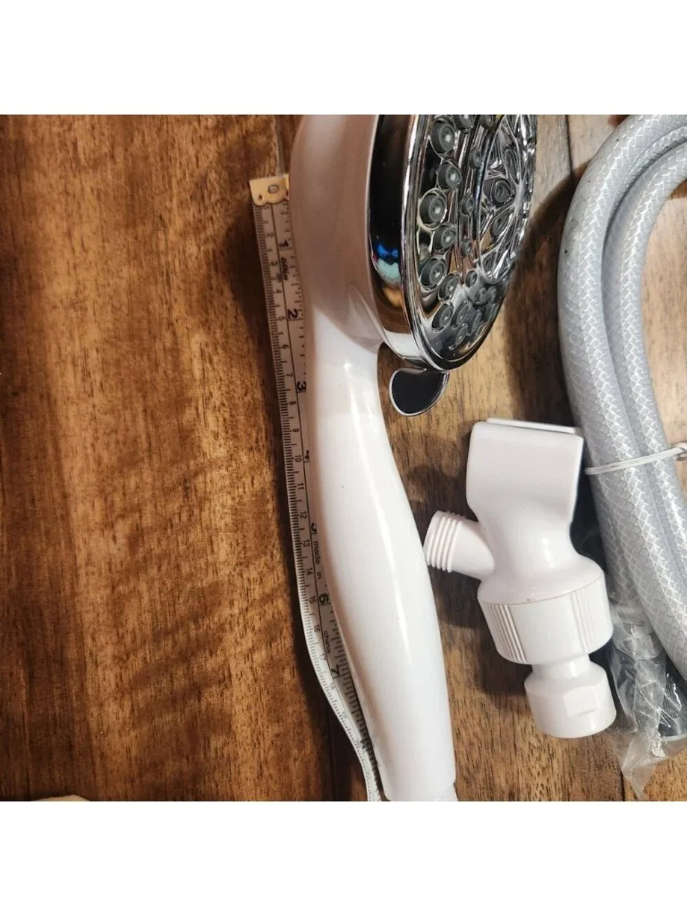 Multi Function Handheld Shower Head with Hose and‎ Mount Chrome and White